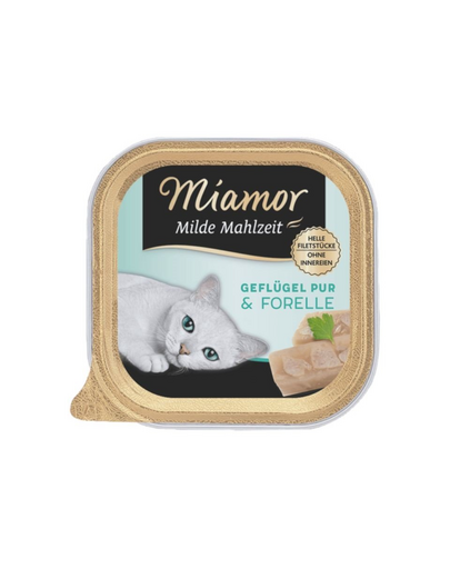 MIAMOR Milde Mahlzeit Poultry Pure&Trout 100g pasare si pastrav, hrana pisica adulta