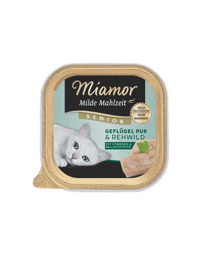 MIAMOR Milde Mahlzeit Senior Poultry Pure&Roe deer 100g hrana pisica senior, pasare si vanat