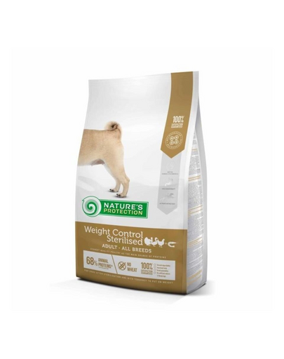 NATURES PROTECTION Weight Control Sterilised Poultry with Krill Adult All Breed Dog 4 kg Hrana caini adulti sterilizati, cu pasare si krill
