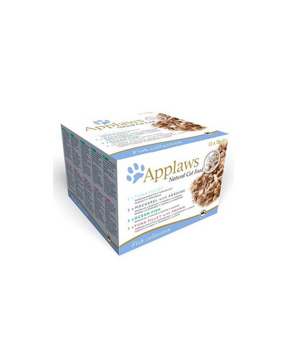 APPLAWS Hrana umeda pentru pisici, Fish Collection, Multipack 4 x (12x70g)