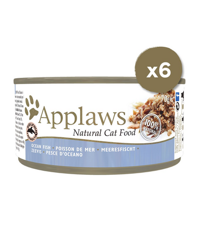 APPLAWS Hrana umeda pentru pisici, cu pești de ocean, 6 x 70 g