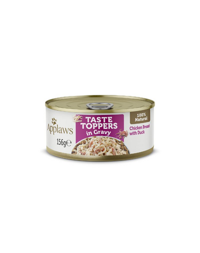 APPLAWS Dog Taste Toppers Chicken Breast with Duck 12 x 156 g Conserve caini, cu pui si rata