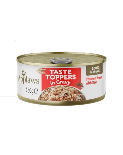 APPLAWS Taste Toppers Conserva hrana caini, cu piept de pui si vita 12 x 156 g