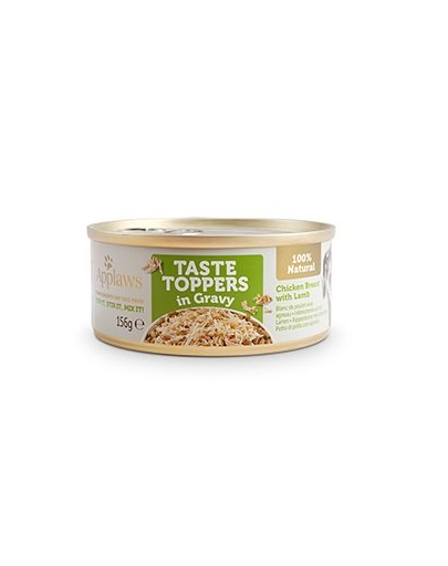 APPLAWS Taste Topper in Gravy Chicken Breast with Lamb 12 x 156 g Conserve caini, cu piept de pui si miel