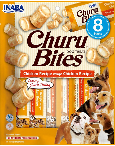 INABA Churu Bite Chicken 8x12g învelișuri de pui pentru câini