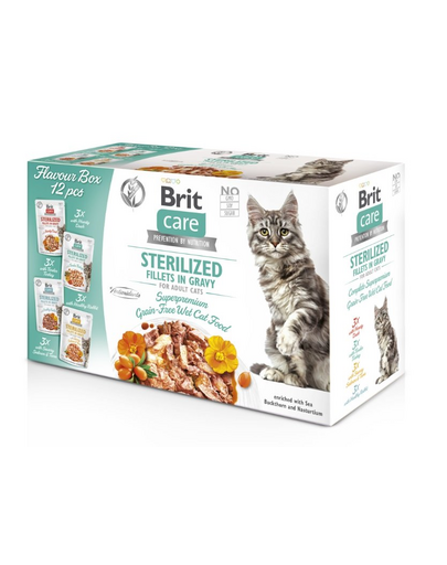 BRIT CARE Fillets in Gravy Box Pouch Sterilized 12X85g Hrana umeda pisici sterilizate