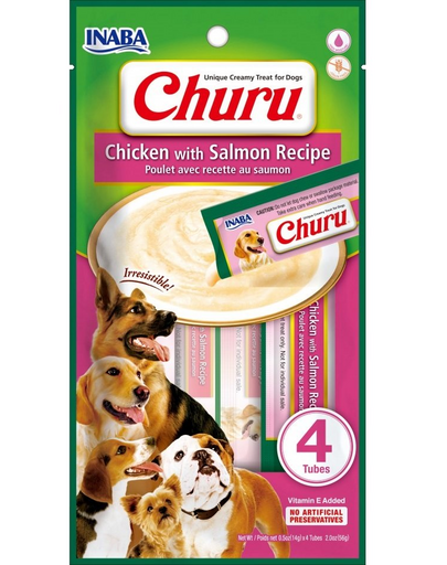 INABA Churu Chicken with salmon 4x14g tub crema caini cu pui si somon