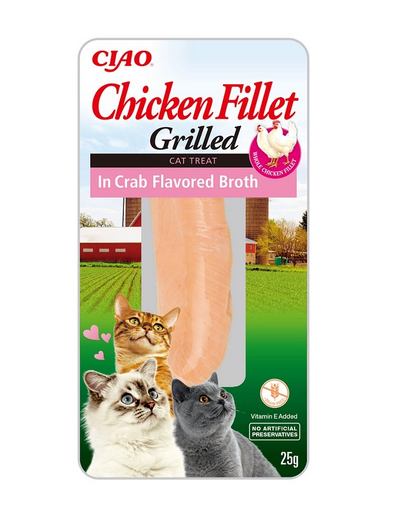 INABA CIAO Chicken fillet grilled Recompensa pentru pisici, file de pui cu bulion de crab 25 g