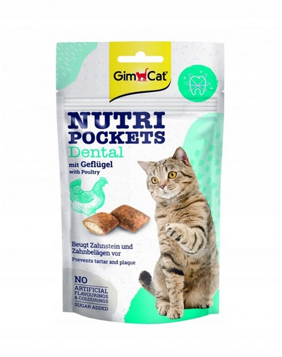 GIMCAT Nutri Pockets Dental 60 g Snack pisici, pasari de curte