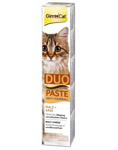 GIMCAT Duo Paste Anti-Hairball Malt&Cheese 50 g pasta antibezoare pisici