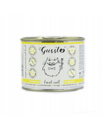 GUSSTO Cat Fresh Calf CARNE PROASPĂTĂ DE VIŢEL 200 g