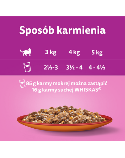 WHISKAS Adult hrana pisici adulte vita si pasare in aspic 28x85 g