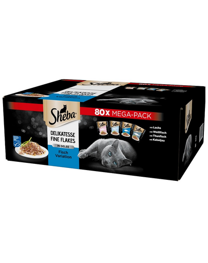 SHEBA Delicacy Hrana umeda pisici, peste in aspic 80x85g