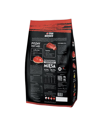PAN MIĘSKO hrana pentru caini M 9 kg cu vita si capra