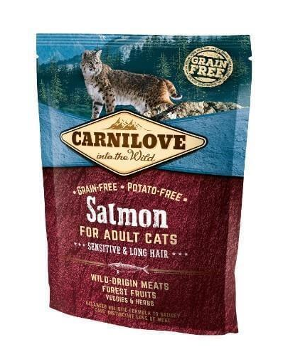 CARNILOVE Cat Sensitive&Long Hair cu somon 400 gr