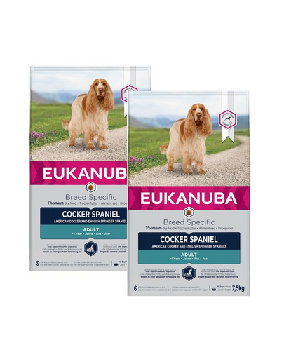EUKANUBA Adult Breeds Specific Cocker Spaniel Chicken hrana uscata caini adulti 15 kg (2 x 7.5 kg)