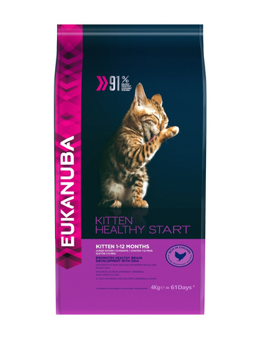 EUKANUBA Cat Kitten All Breeds Healthy Start Chicken & Liver 4 kg