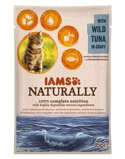 IAMS Naturally Adult cu Ton Sălbatic în Sos 85 g