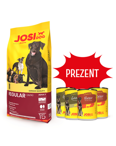 JOSERA JosiDog Regular Adult 15 kg + 4 conserve GRATIS
