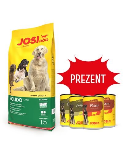 JOSERA JosiDog Solido hrana caini activitate redusa 15 kg + 4 conserve GRATIS