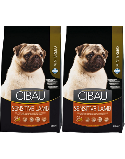 FARMINA Cibau Sensitive Lamb MINI hrana caini rasa mica cu sistem digestiv sensibil, miel 2 x 2,5 kg