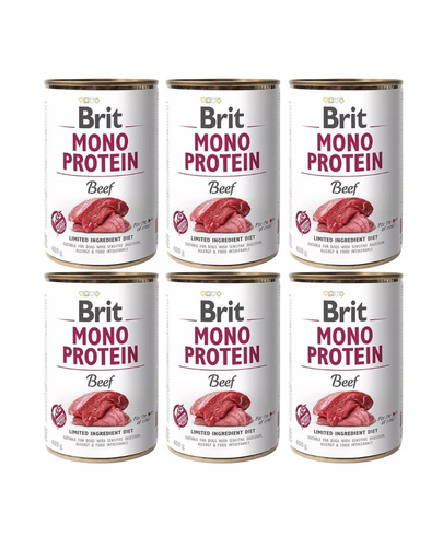 BRIT Mono Protein Beef 6x400 g alimente caini monoproteice din carne de vita