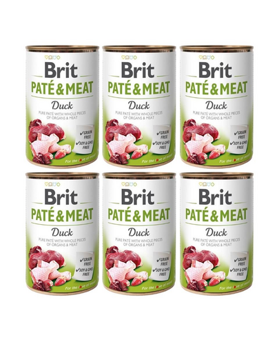 BRIT Pate&Meat duck 6x400 g pate cu rata pentru caini
