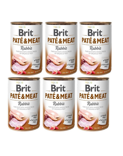 BRIT Pate&Meat rabbit 6x400 g pate cu iepure pentru caini