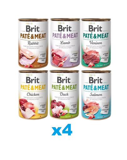 BRIT Pate&Meat Mix arome 24x400 g hrana pate pentru caini