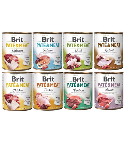 BRIT Pate&Meat Mix arome 8x800 g hrana caini, pate