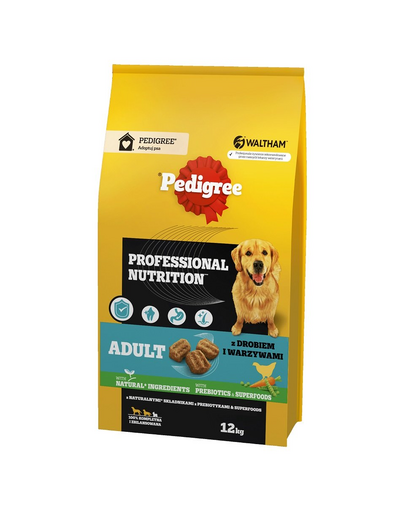 PEDIGREE Adult Professional Nutrition 12 kg cu carne de pasăre și legume pentru câini de talie mare și medie