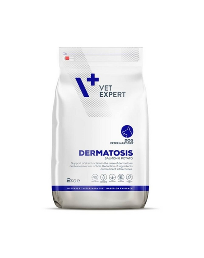 VET EXPERT Veterinary Diet Dog Dermatosis Salmon&Potato 2 kg hrana uscata veterinara pentru caini