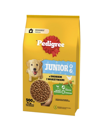 PEDIGREE Junior 500 g pasari de curte si legume pentru cresterea cainilor de talie mare si medie