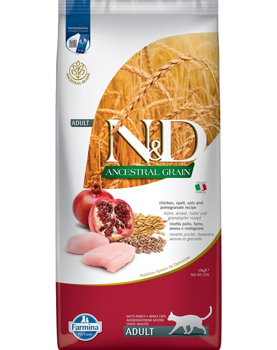 FARMINA N&D Ancestral Adult Cat 10 kg Hrana pisici, cu pui, spelta, ovaz si rodie