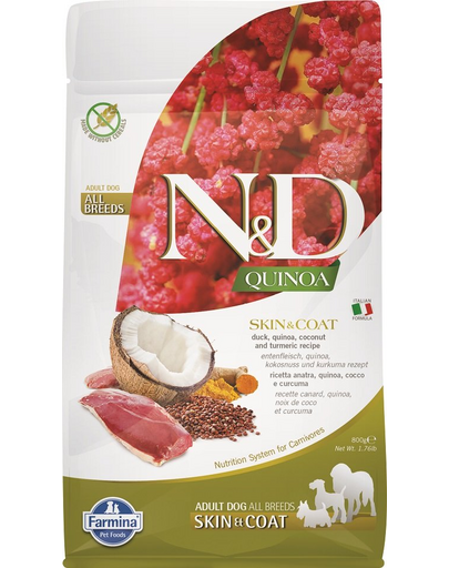 FARMINA N&D Hrana uscata pentru caini, cu quinoa si rata 800 g