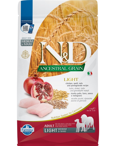 FARMINA Ancestral Grain Hrana pentru caini de talie medie si mare, cu pui si rodie - 2,5 kg