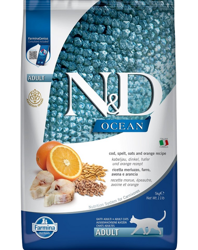 FARMINA N&D Ocean cat adult Hrana uscata pisici adulte, cu cod 5 kg