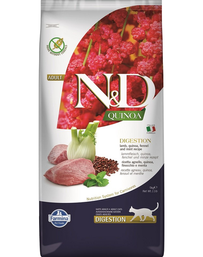 FARMINA N&D Hrana pisici adulte, cu quinoa, miel si fenicul - 5 kg