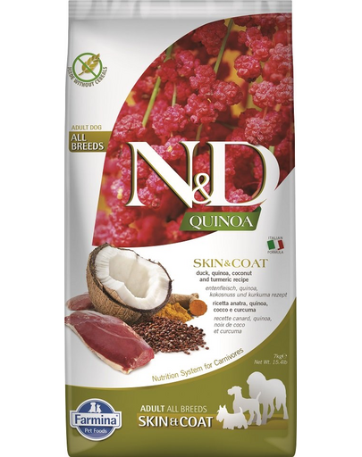 FARMINA N&D Dog Quinoa Skin&Coat Hrana uscata pentru caini adulti, cu rata 7 kg