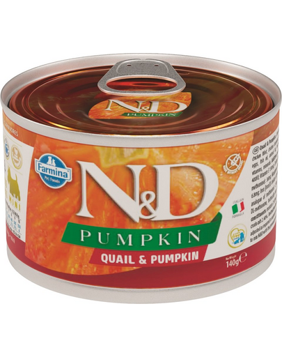 FARMINA N&amp;D Pumpkin - Hrană umedă pentru câini cu dovleac și prepeliță 140 g