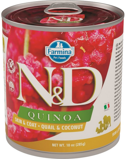 FARMINA N&amp;D Dog Quinoa prepeliță &amp; cocos 285 gr