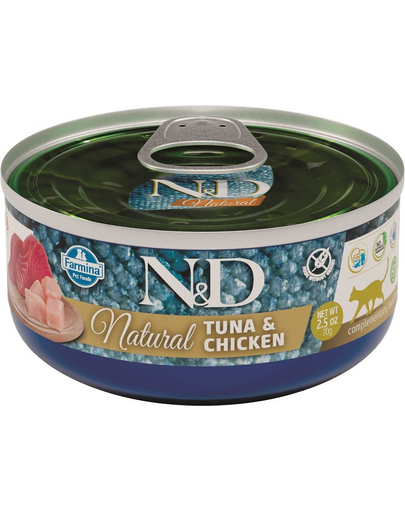 FARMINA N&D Hrană umedă pentru pisici - ton și pui - 80 g