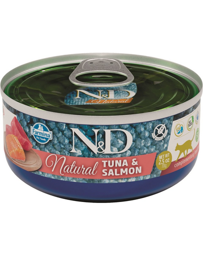 FARMINA N&D Hrană umedă pentru pisici - ton și somon - 80 g