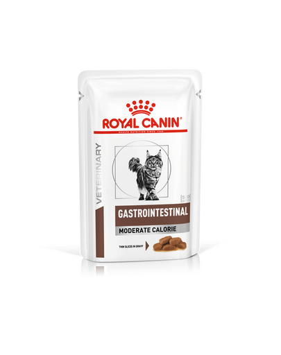 ROYAL CANIN Cat Gastro Intestinal Moderate Calorie 12 x 85 g hrana umeda dietetica pentru pisici cu tulburari gastrointestinale, cu tendinta de ingrasare