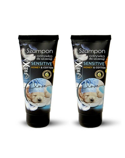 FREXIN Sensitive Sampon cu balsam pentru catelusi , miere si bumbac  2x220 g