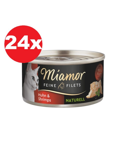 MIAMOR Feine Filets Naturell Chicken&Shrimps 24x80g pui si creveti in sos propriu