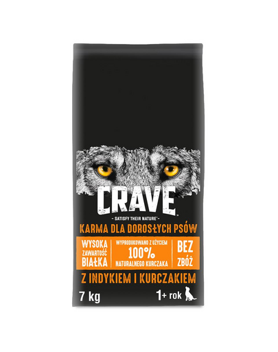CRAVE Hrana uscata cu curcan si pui pentru cainii adulti 7 kg