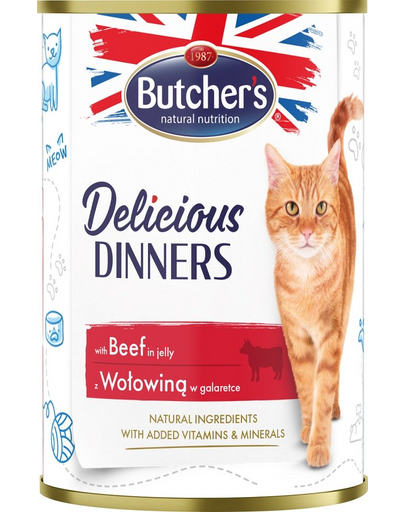 BUTCHER\'S Delicious Dinners hrana umeda pisici, vita in jeleu 400g