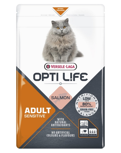 VERSELE-LAGA Opti Life Cat Adult Sensitive Salmon 1 kg hrana pisici adulte sensibile, cu somon