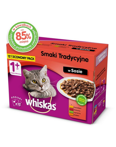 WHISKAS Adult Arome Tradiționale în Sos 12x100g